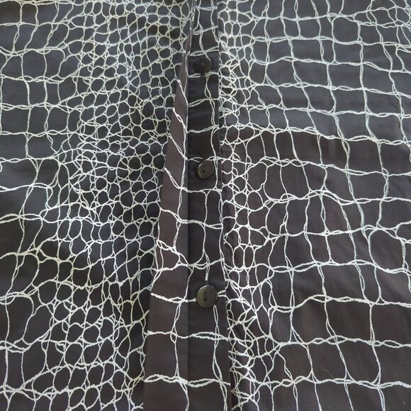 Snapdragon & Twig long sleeve black white‎ button front Women's Blouse size S - Picture 5 of 16